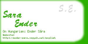 sara ender business card